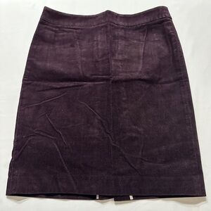 J. Crew Dark Brown Stretch Cotton Corduroy Pencil Skirt w/Back Slit - 10